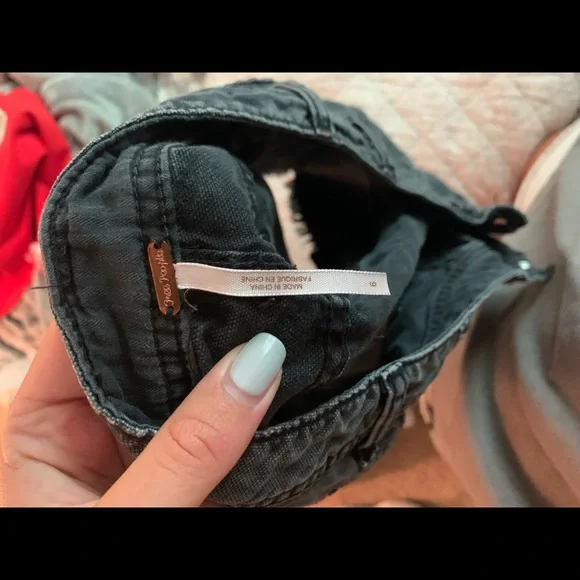 free people denim black shorts - Picture 5 of 5